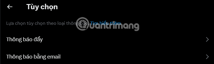 Chỉnh thông báo đẩy X