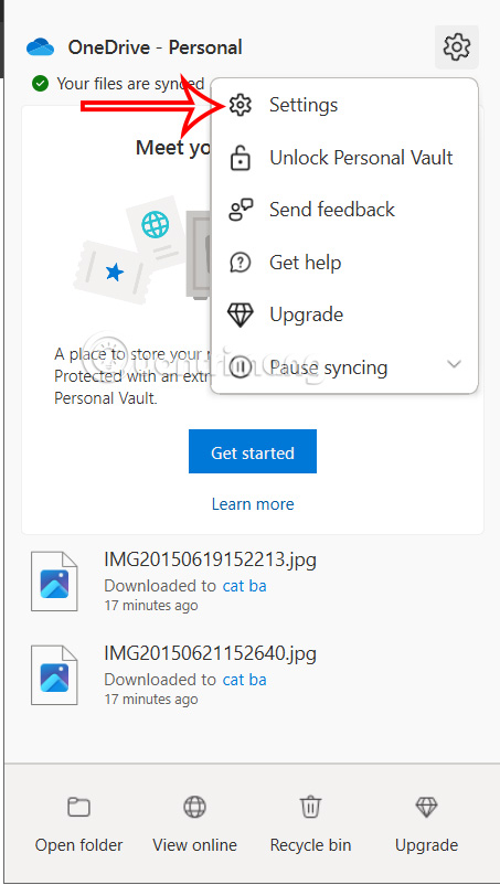 Cài đặt OneDrive Windows