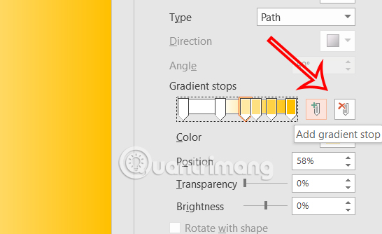 Thêm điểm phối màu nền PowerPoint