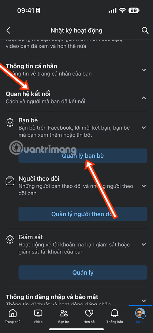 xem lại lời mời kết bạn facebook