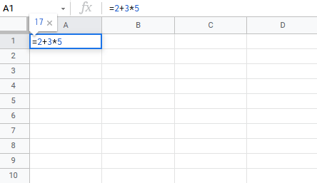 Không có dấu ngoặc đơn trong Google Sheets