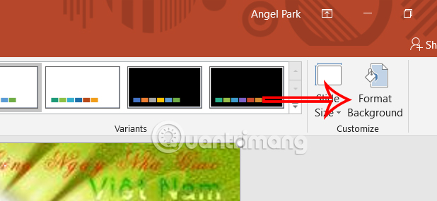 Chỉnh nền trong slide PowerPoint