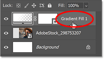 Live gradient được thêm vào dưới dạng layer Gradient Fill.