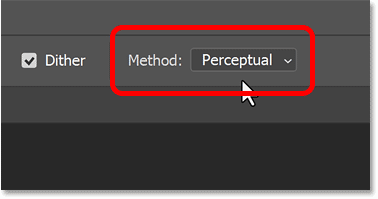 Phương pháp được đặt thành Perceptual.