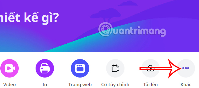 Tạo thiết kế mới trên Canva