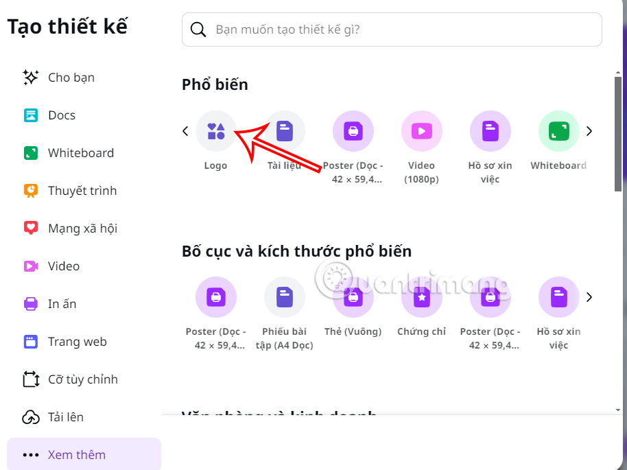 Tạo thiết kế logo trên Canva