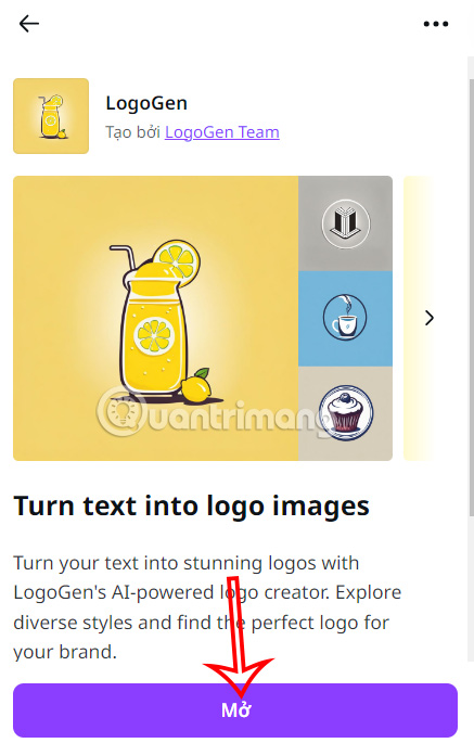 Dùng ứng dụng logogen tạo logo trên Canva