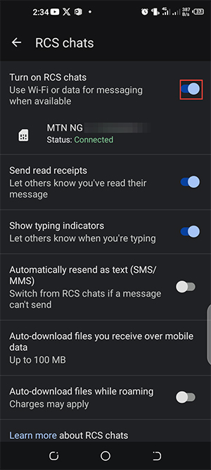 Kích hoạt nhắn tin RCS trên Android
