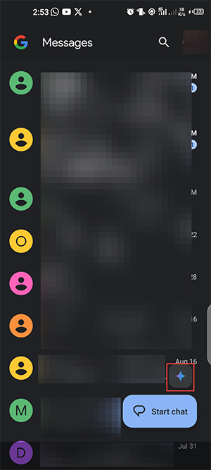 Gemini trong Google Messages