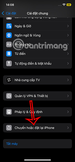 Chuyển hoặc đặt lại iPhone