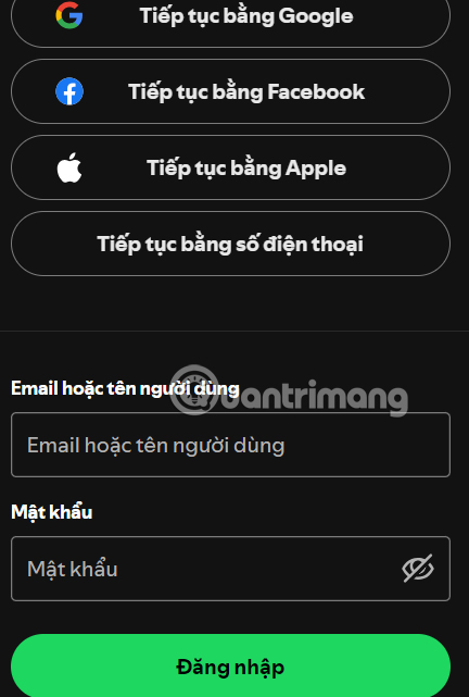 Thông tin tài khoản Spotify