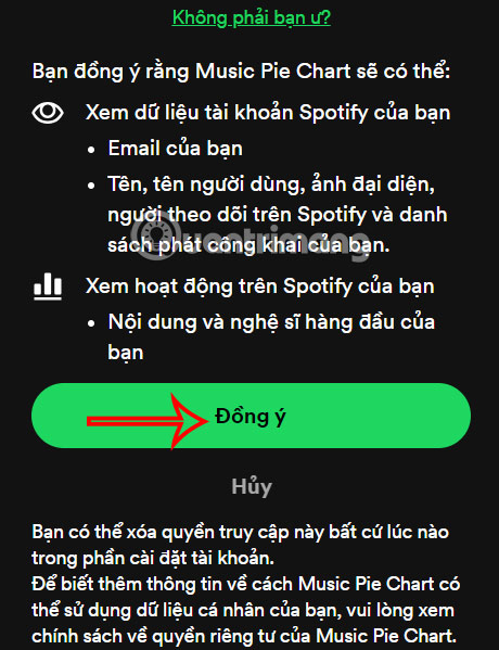 Music Pie Chart truy cập Spotify
