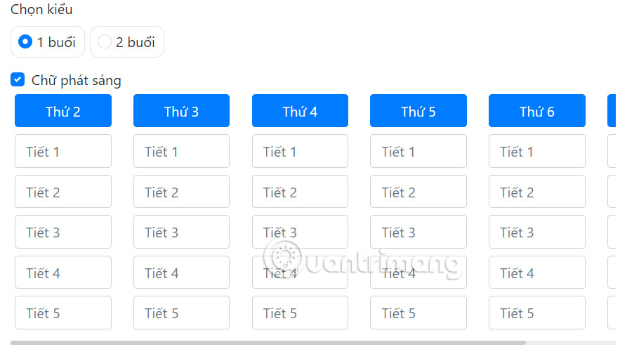 Điền thông tin môn học