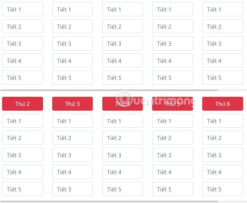Thời khóa biểu theo học