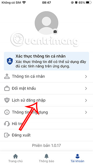 Lịch sử đăng nhập iHanoi
