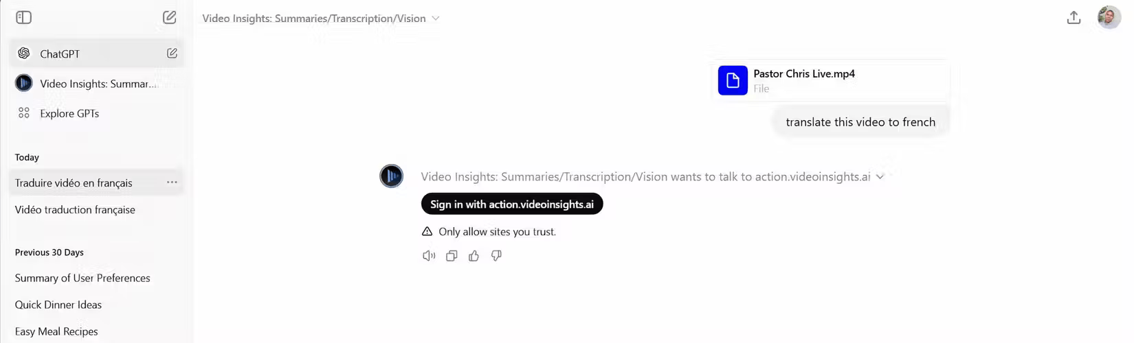 Đăng nhập vào trang thông tin chi tiết về video