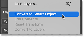 Chọn lệnh Convert to Smart Object.