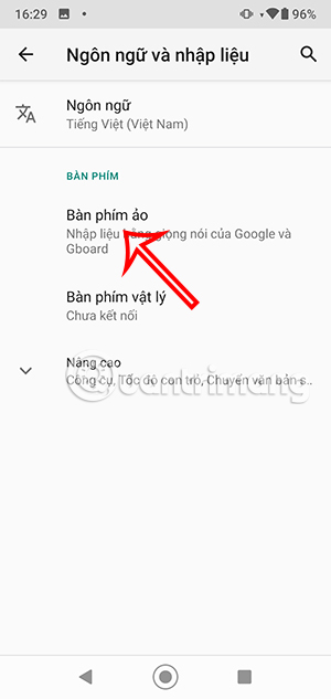 Bàn phím ảo Android