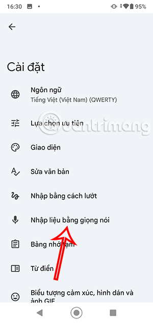 Nhập liệu bằng giọng nói Android