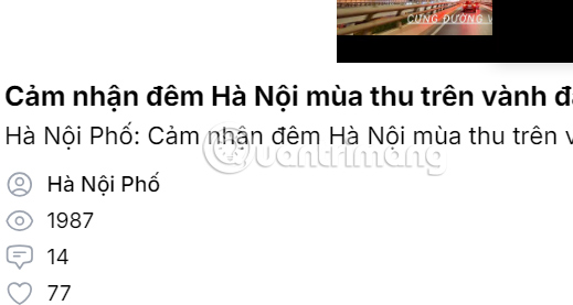 Lượt xem video Youtube