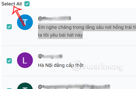 Chọn bình luận video Youtube muốn phân tích