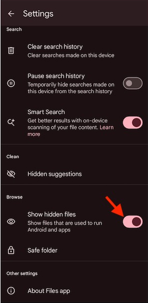Hiển thị file trên Google Files 