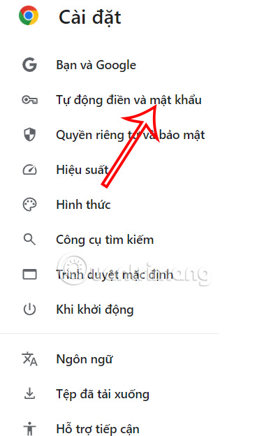 Tự động điền mật khẩu Chrome
