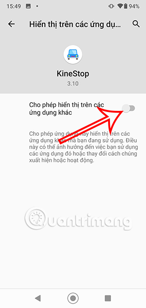 Sử dụng KineStop trên ứng dụng khác