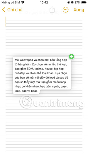 Mở ứng dụng muốn paste