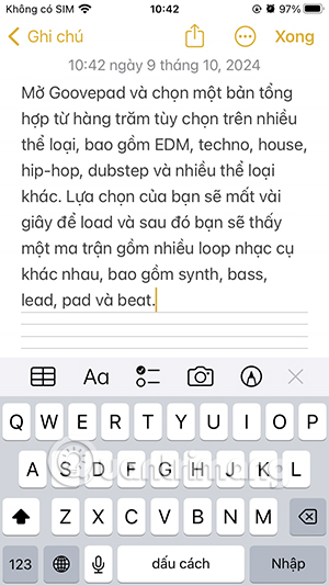Kéo thả văn bản vào iPhone