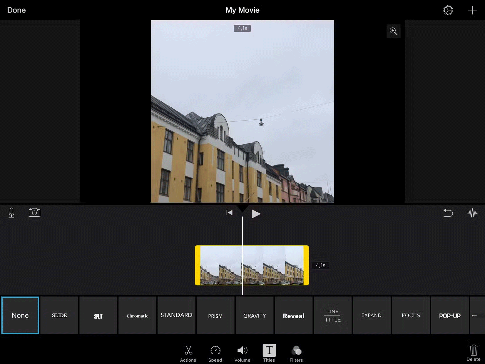 Ứng dụng iMovie trên iPad