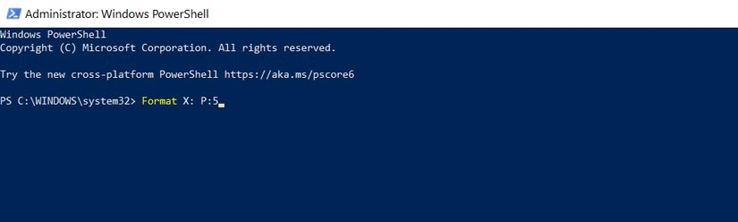 Format ổ bằng lệnh PowerShell