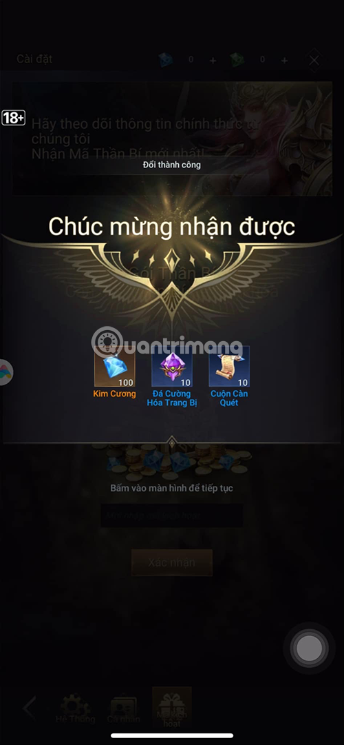 nữ thần hắc ấn code