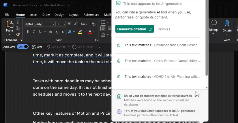 Tiện ích mở rộng Grammarly trong Microsoft 365 Word