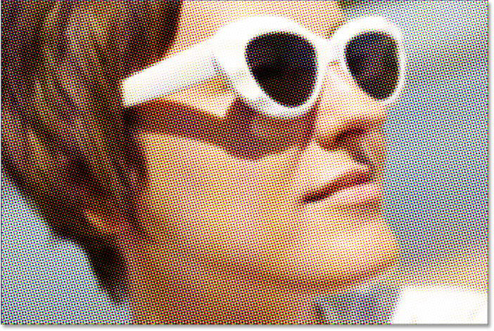 Kết quả bộ lọc Color Halftone tiêu chuẩn trong Photoshop.