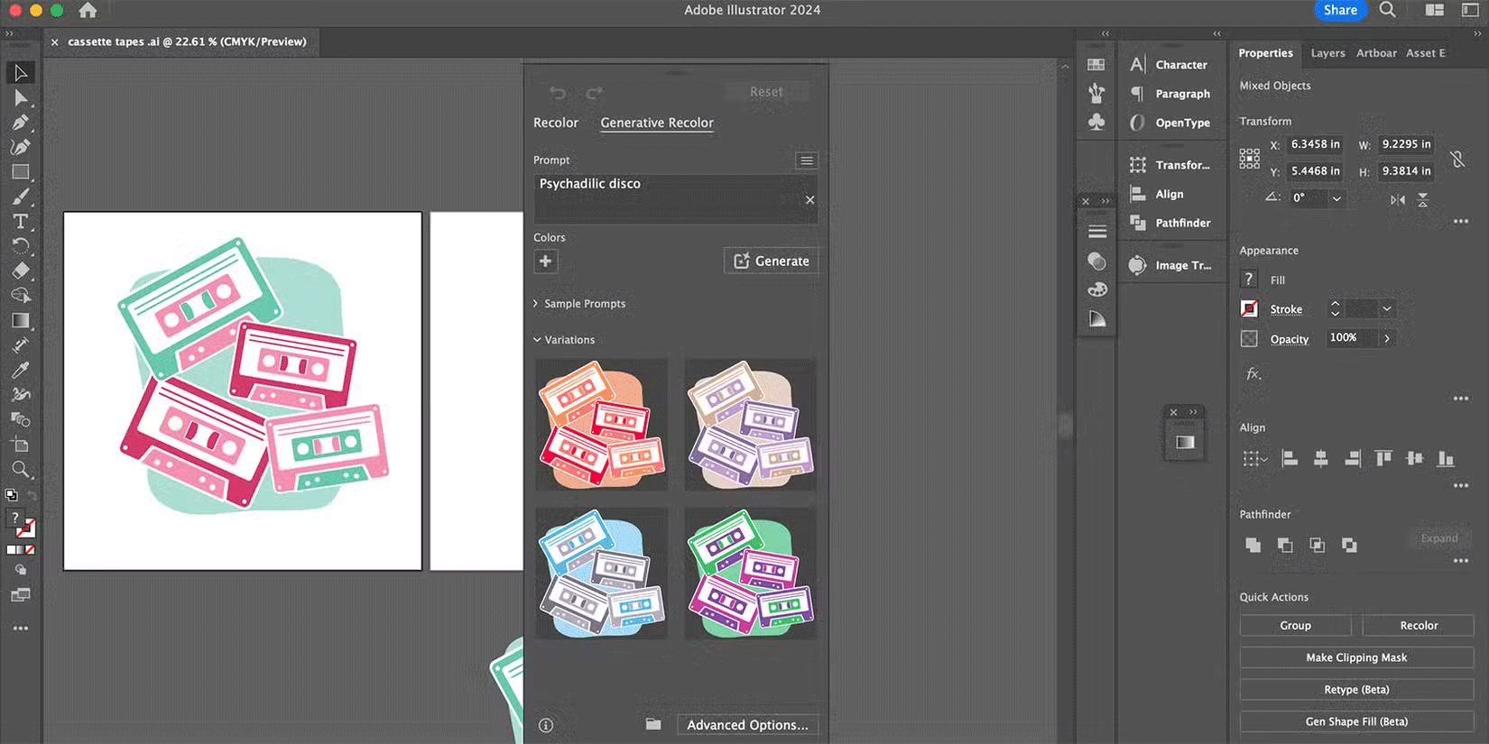 Công cụ AI Recolor của Adobe Illustrator