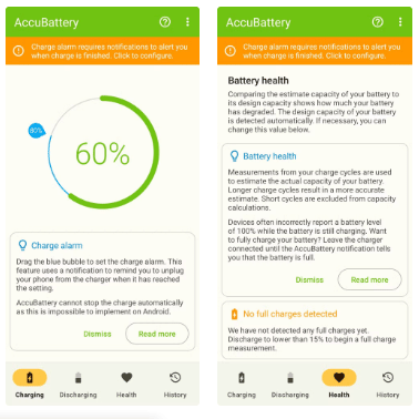Ứng dụng AccuBattery trên Android