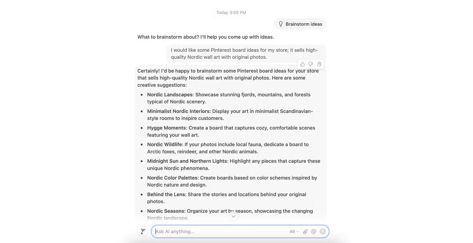 Tạo ý tưởng trong Notion AI