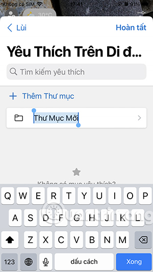 Thư mục yêu thích trên Edge 