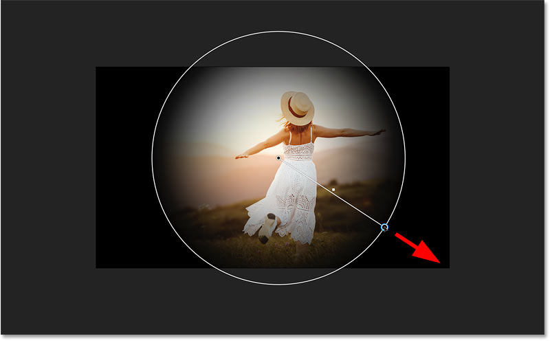 Bắt đầu vẽ gradient Foreground to Transparent trên toàn bộ hình ảnh.