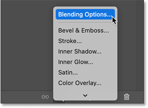 Mở Blending Options.