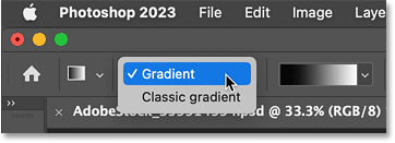 Tool Mode cần được đặt thành Gradient.
