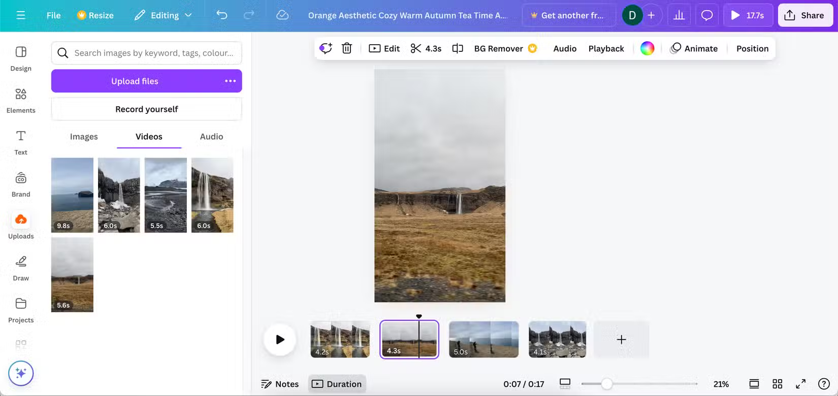 Chỉnh sửa nội dung video cho Instagram Reels trong Canva
