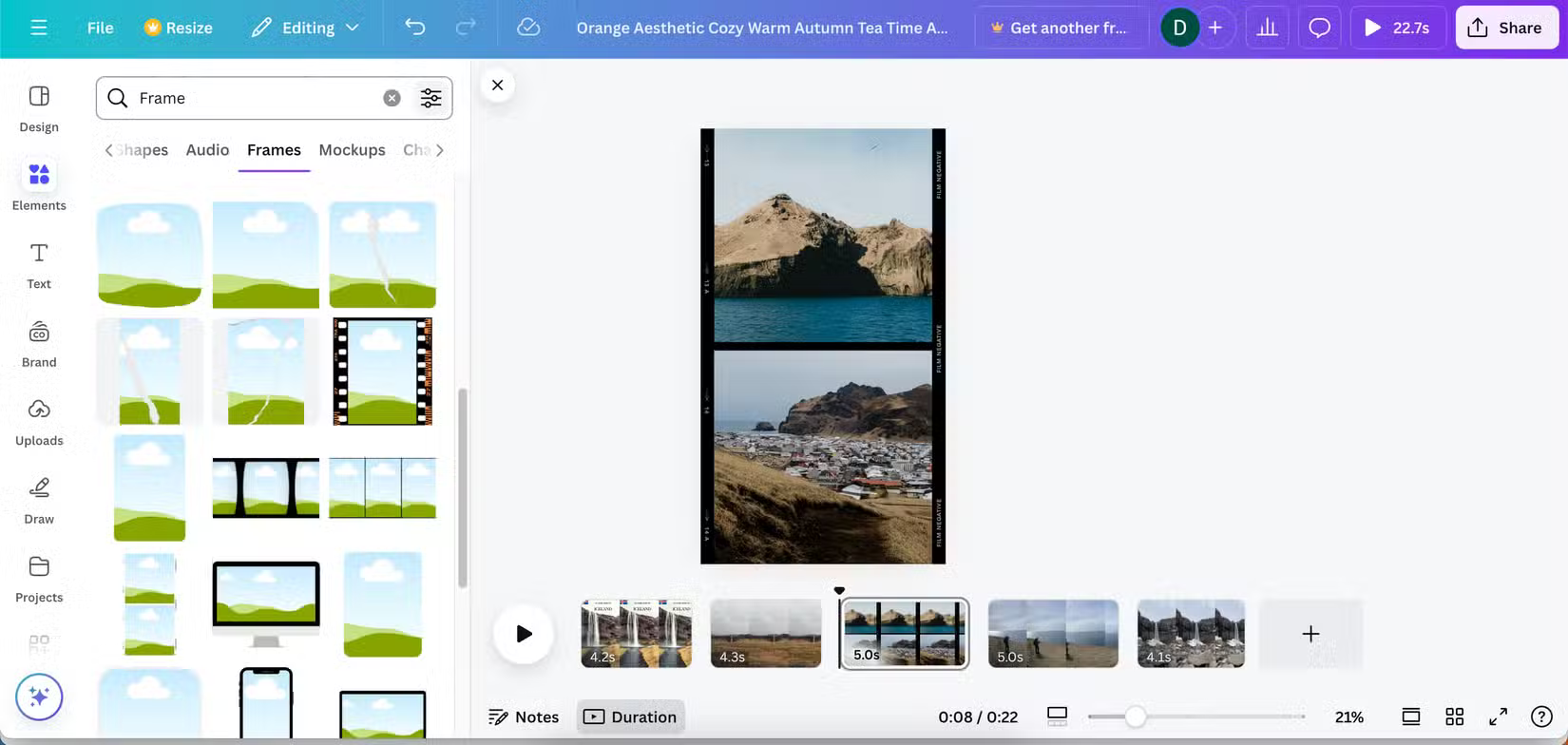 Thêm khung vào Reel Instagram trong Canva
