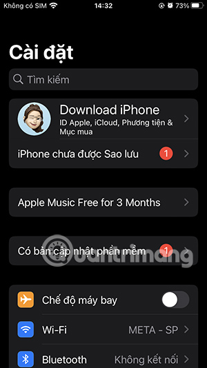 Cài đặt iPhone
