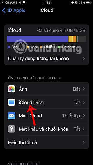 Chỉnh iCloud Drive