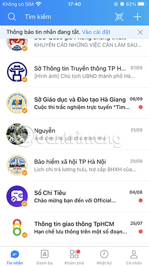 Đọc tin nhắn Zalo