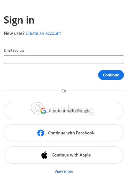 Thông tin tài khoản Adobe