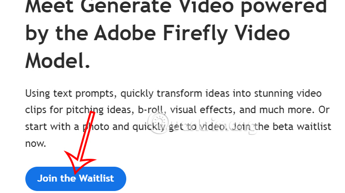 Đăng ký tham gia Adobe Firefly Video