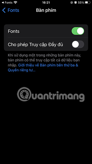 Cho phép truy cập đầy đủ